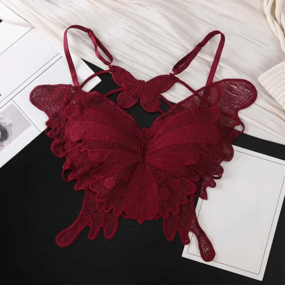Feminine crop top with butterfly wing shape and light casual outfit appeal