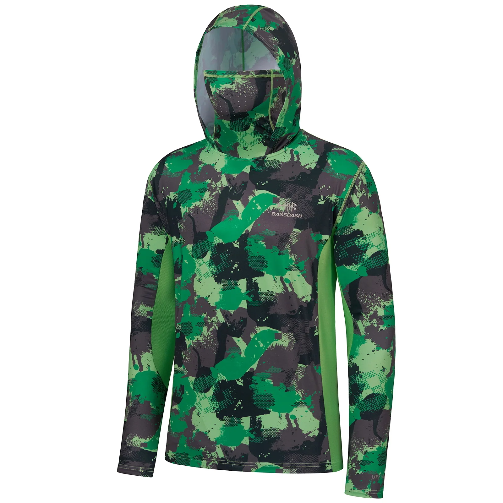 Description Picture 6 of itemBassdash Men’s UPF 50+ Fishing Hiking Camo Hoodie Shirt with Face Mask Lightweight Neck Gaiter Long Sleeve Sun Protection FS25M