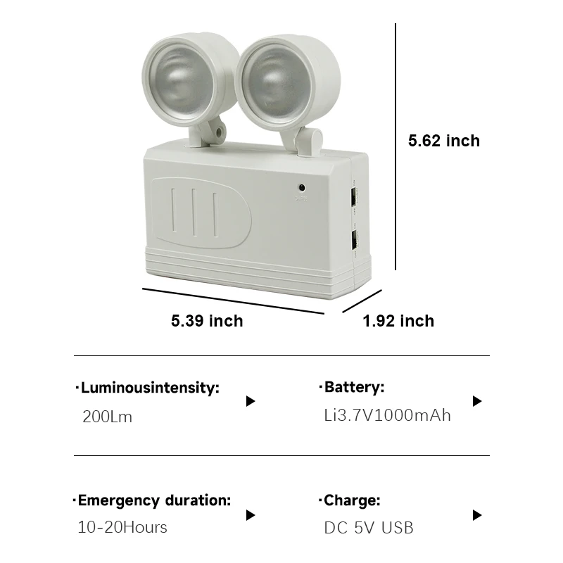 LED Double Head Fire Emergency Light 6