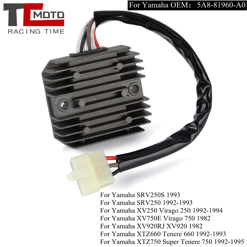 

Regulator Rectifier For Yamaha SRV250 XV250 Virago 250 750 XV920 XTZ660 Tenere 660 XTZ 660 750 XTZ750 XTZ750H 5A8-81960-A0