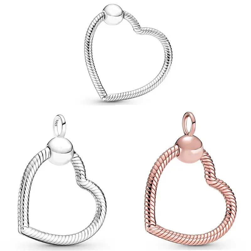 

Authentic 925 Sterling Silver Rose Moment Small Love Heart Crown O Pendant Charm Bead Fit Bracelet & Necklace Jewelry