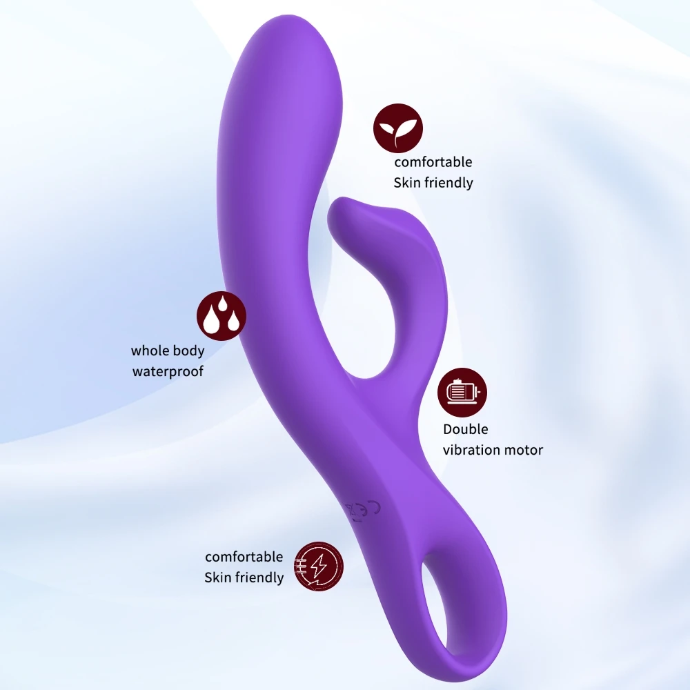 Vibratore a dildo a 10 frequenze, vibratori a coniglio, giocattoli sessuali a bacchetta per donne, masturbatore femminile, doppi motori, punto G, clitoride_voghion.com