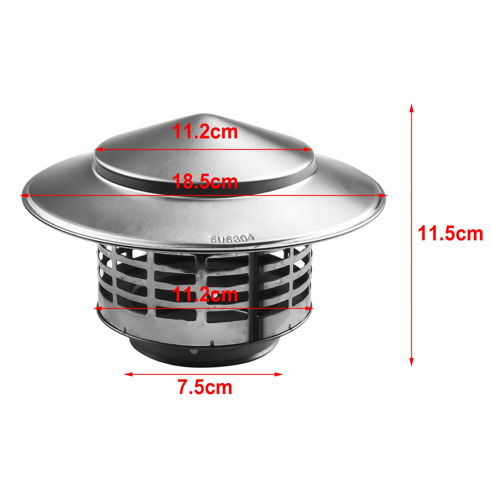 Stainles Steel Chimney Cap Exterior Wall Fresh Air Outlet Roof Pipe Exhaust Hood Smoke Exhaust Hood Chimneys Exhaust Hood