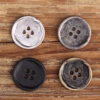 6pcs MUKU 2024 New Metal Series Thin 4 Hole Zinc Alloy Metal Buttons For Clothing High Quality Shiny Silver Matte Black Vintage 1