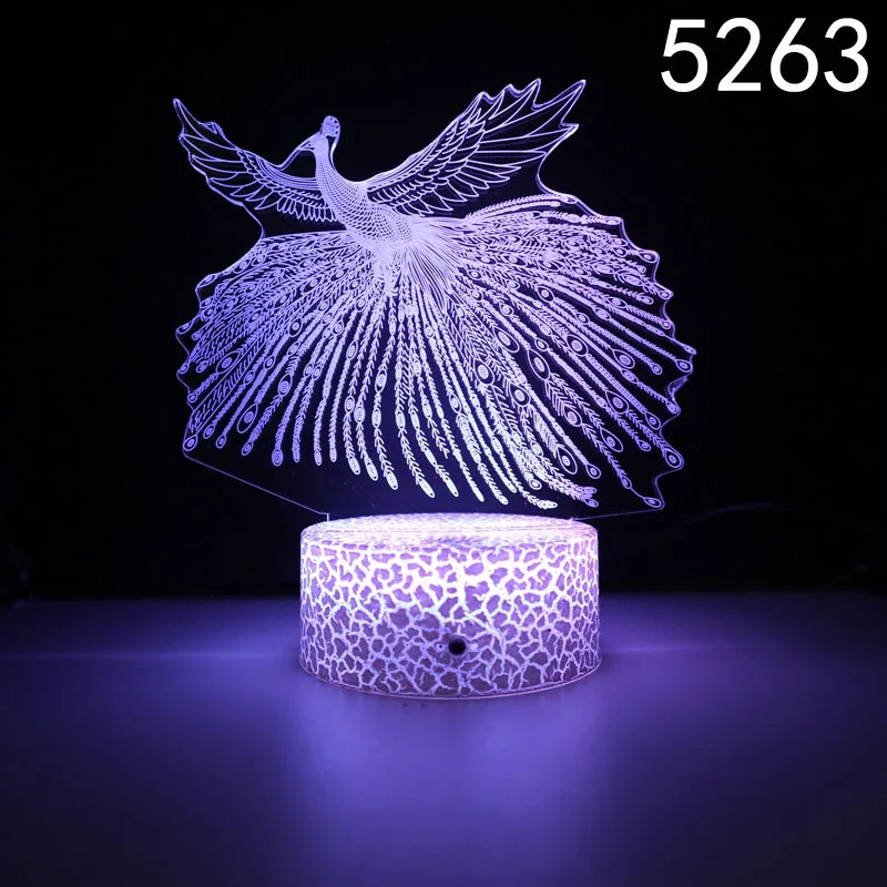 3D Parrot Night Light Lamp - 7 Color Changing LED, Touch Control, USB Powered, Acrylic Decorative Light - View #14