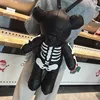 Skeleton Bear Backpack PU Leather Artistic Personality Thriller Single Shoulder Crossbody Backpack Halloween Backpacks 3