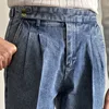 Straight Tube Loose Washed High Grade Business Pant Men Dress Trouser High Quality Double Pleated Jeans Straight Leg Pant Naples 2