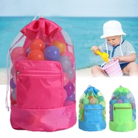Large Capacity Kids Toy Storage Pouch Tote Bag Foldable Beach Mesh Bag Travel Beach Organizer Portable Net Storage Backpack 3