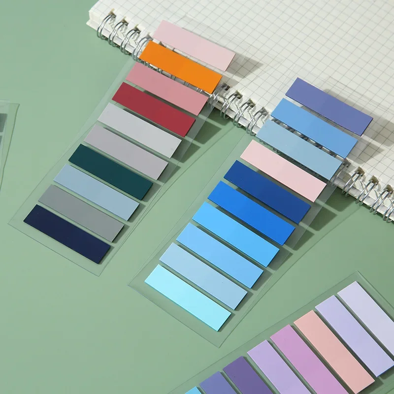 Morandi Color Translucent PET Index Stickers Color Classify Bookmarks Stationery Memo Pad Notebook Key Mark Sticky Notes 200Pcs index sticker notes