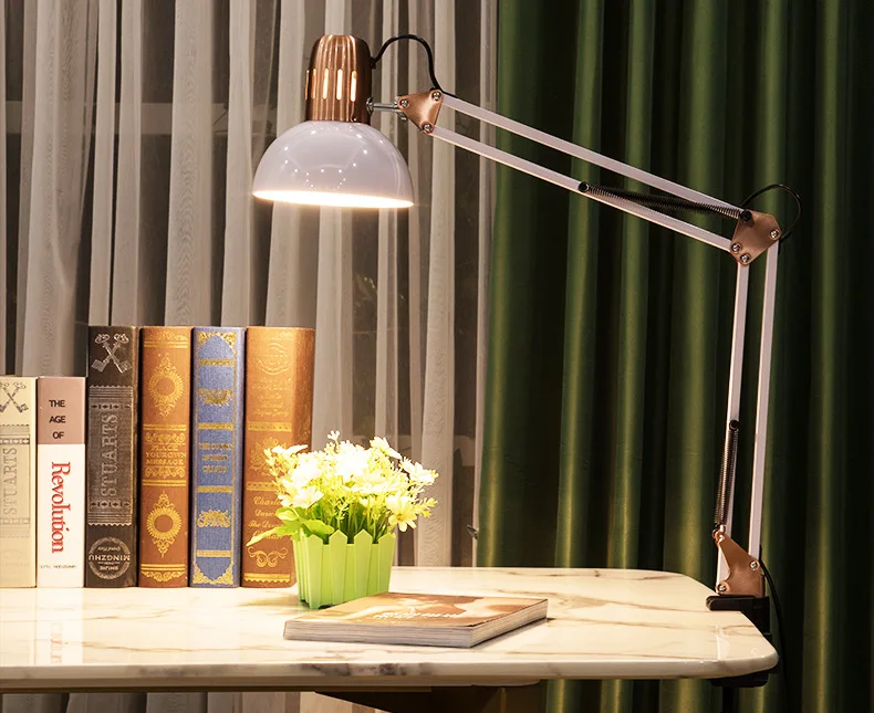 Lampă de birou cu LED-uri de studio Lămpi portabile de epocă cu clemă, carte, citire, pliabil, scriere, corp de iluminat pentru unghii_voghion.com