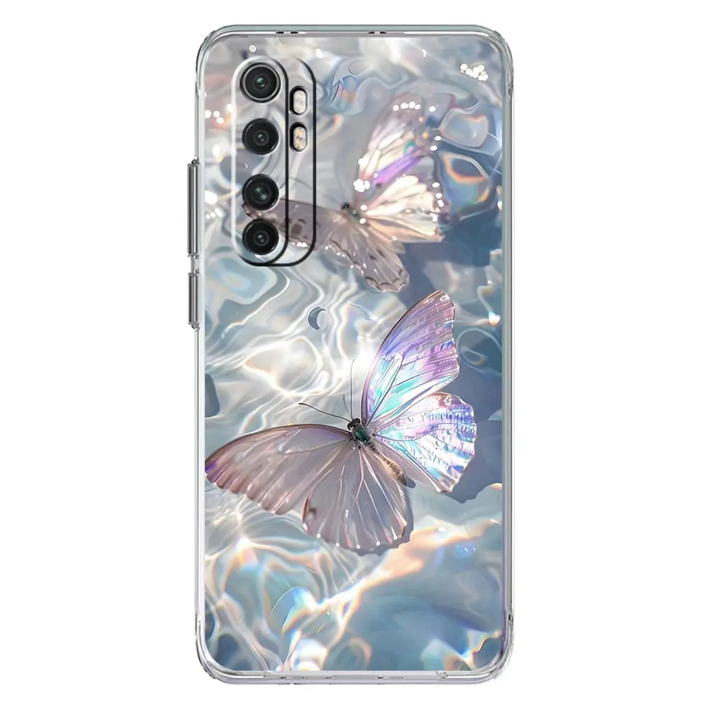 Coque Silicone Xiaomi 14T Pro - Design Papillon Vague Blanc - Protection Anti-choc, Style Mignon Cartoon