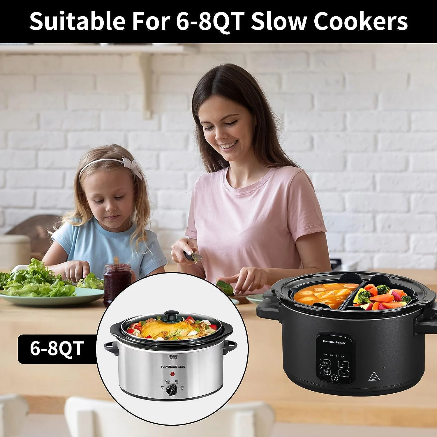 1pc Silicone Slow Cooker Liner For 6-8 Qt Crockpot, Reusable Cooking Inner  Pot, Dishwasher Safe And Safe To Use Cooking Bag Liner