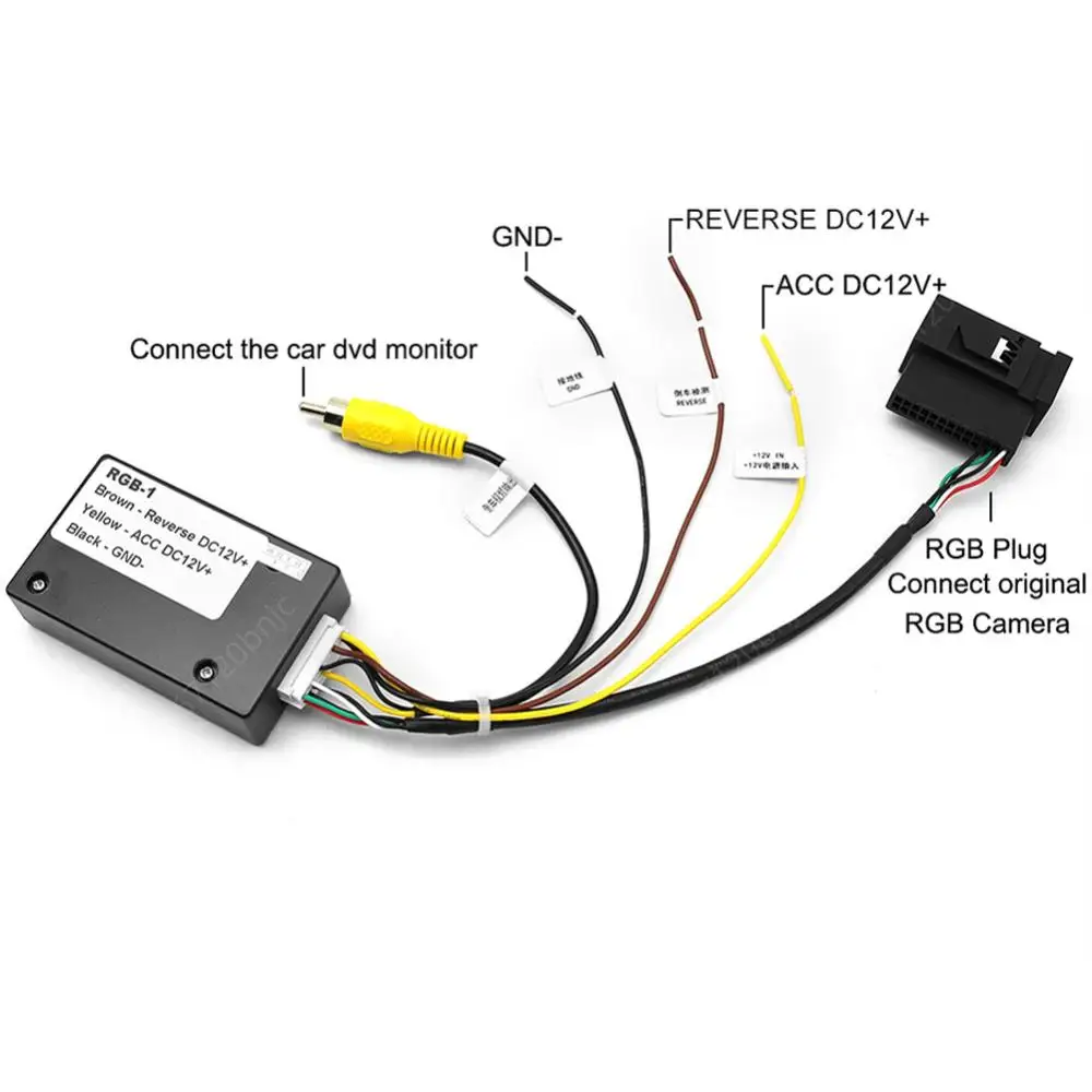 고화질 변속기 자동차 후진 카메라 신호 변환기, VW RCD510 RNS510 용 어댑터, 12V RGB AV