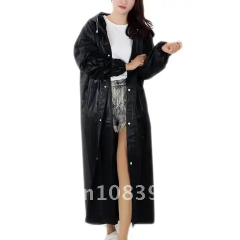 

Thickened Waterproof Rain Coat 145*68CM EVA Unisex Raincoat Black Camping Waterproof Rainwear Suit Outdoor Slicker Women Men 1PC