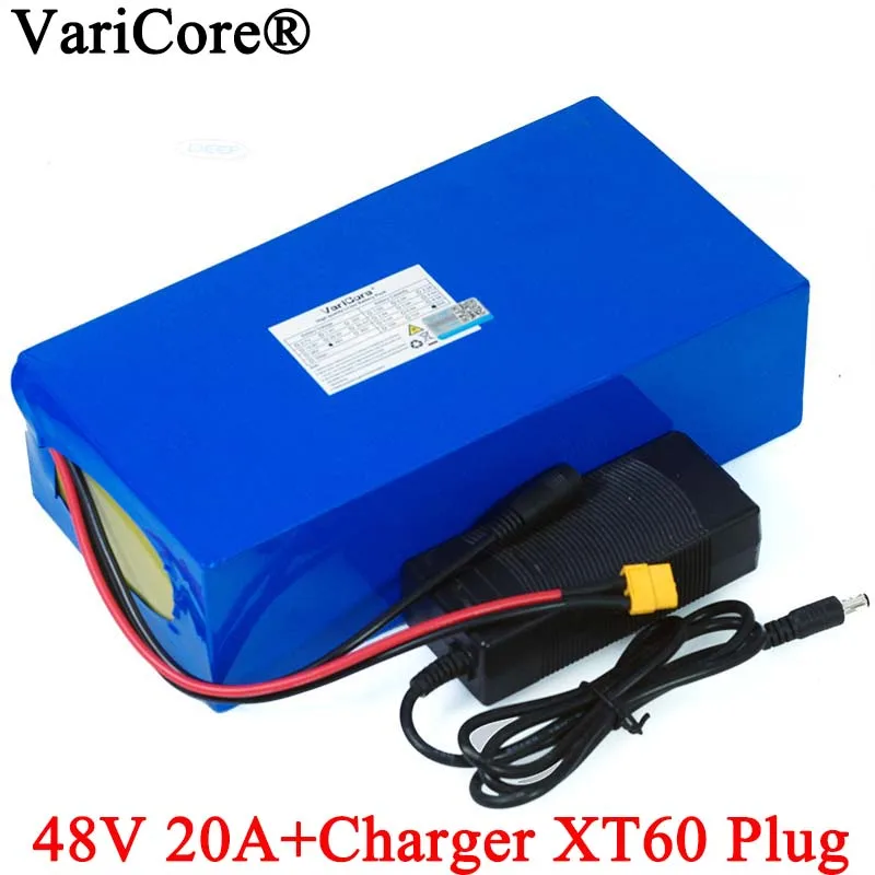 

VariCore 48V 20ah 13s6p Lithium Battery Pack 48V 20AH 2000W electric bicycle battery Built in 50A BMS XT60 plug+54.6V Charger