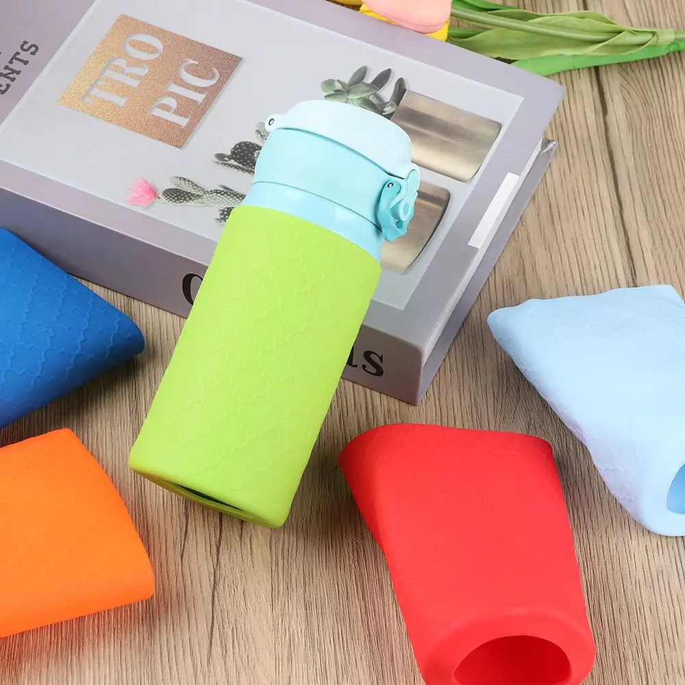 sourcing map 2 manicotti protettivi in silicone da 7,5 cm, per bottiglie d'acqua da 12-24 once, copertura antiscivolo per fondo della bottiglia, accessori universali per fondo della tazza, verde