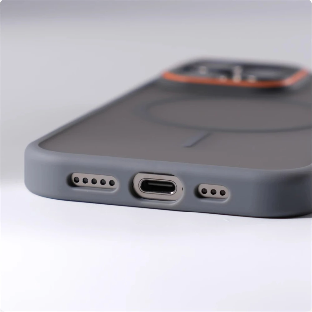 Premium Matte Translucent Magnetic Phone Case with Magsafe-Compatible Wireless Charging and Shockproof Protection