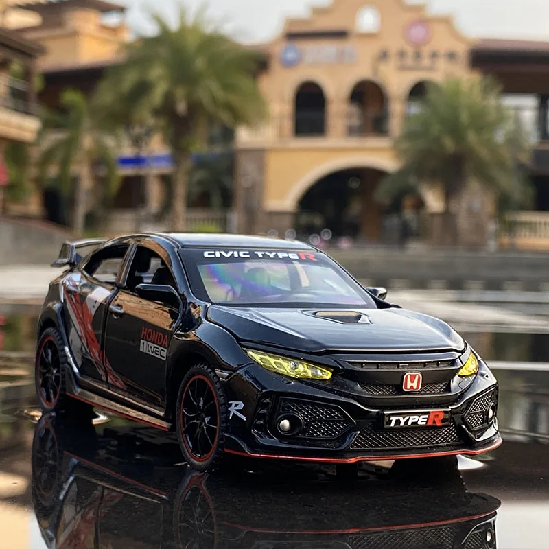 1:32 HONDA CIVIC TYPE-R Alloy Car Model Diecasts & Toy Vehicles Metal Sports Car Model Sound and Light Collection Childrens Gift 6
