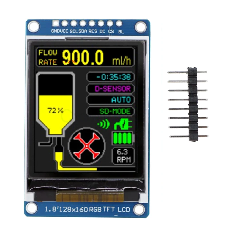 

Полноцветный ЖК-дисплей 1,8 дюйма 1,8x128 SPI RGB TFT, модуль полноцветного ЖК-дисплея ST7735, Привод IC для Arduino, Комплект «сделай сам»
