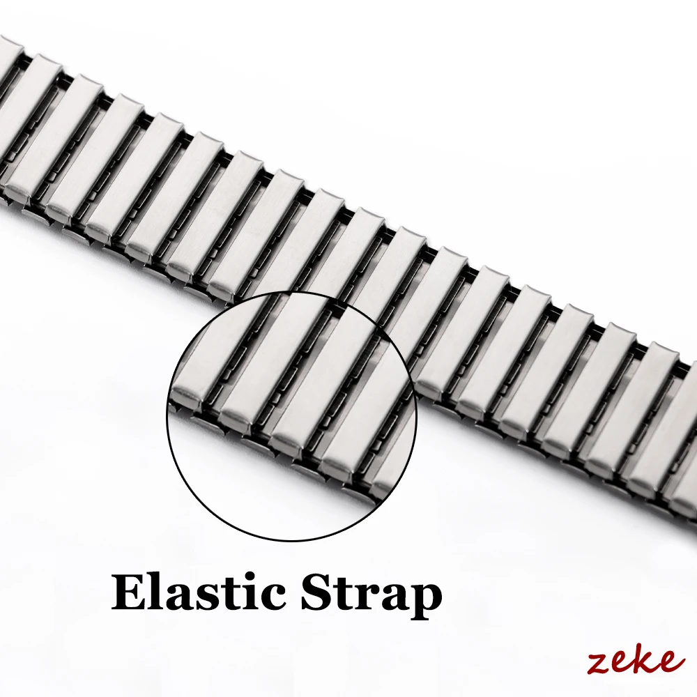 Stylish Elastic Metal Watch Band - Gold & Black Stretchable Stainless Steel Bracelet