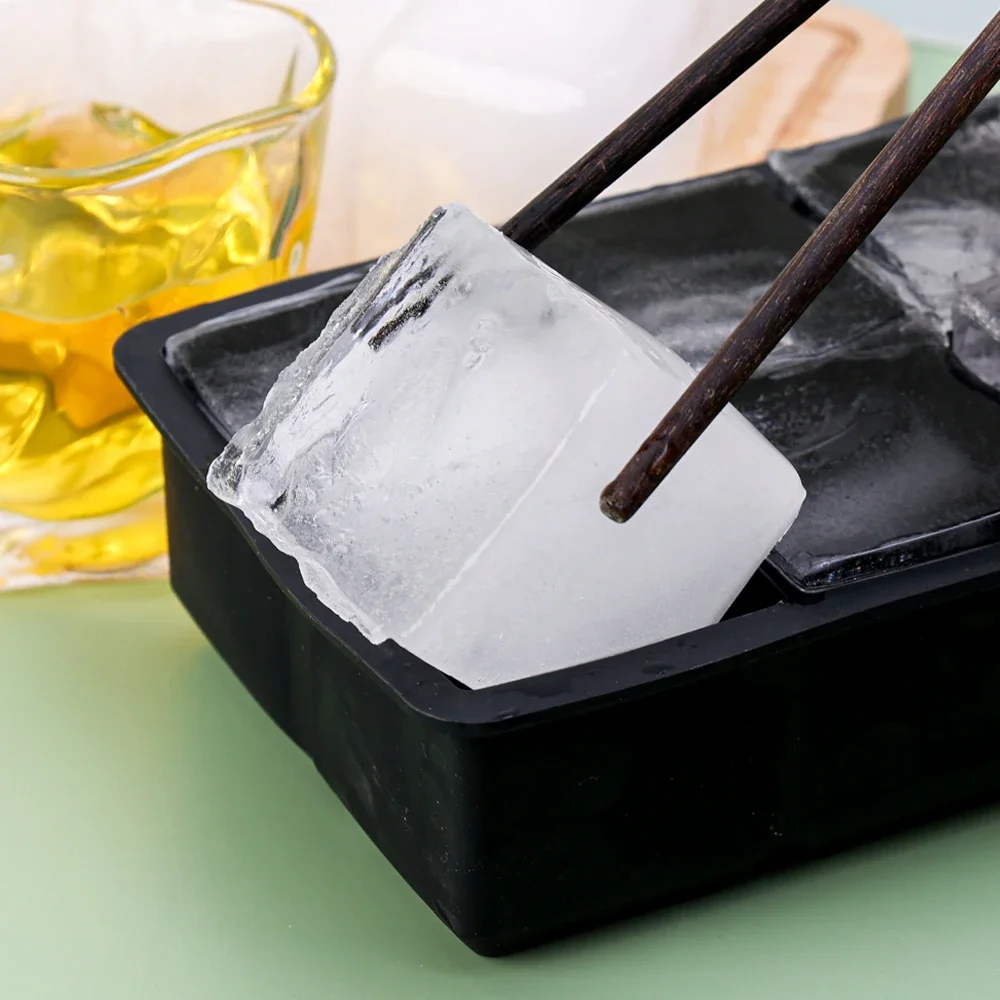 Sc0f49db9355a4bbc81c87283b802ea03H 4, 6, 8 Grid Big Ice Tray Mold Box Large Food Grade Silicone Ice Cube Square Tray Mold DIY Bar Pub Wine Ice Blocks Maker Model Mallzona