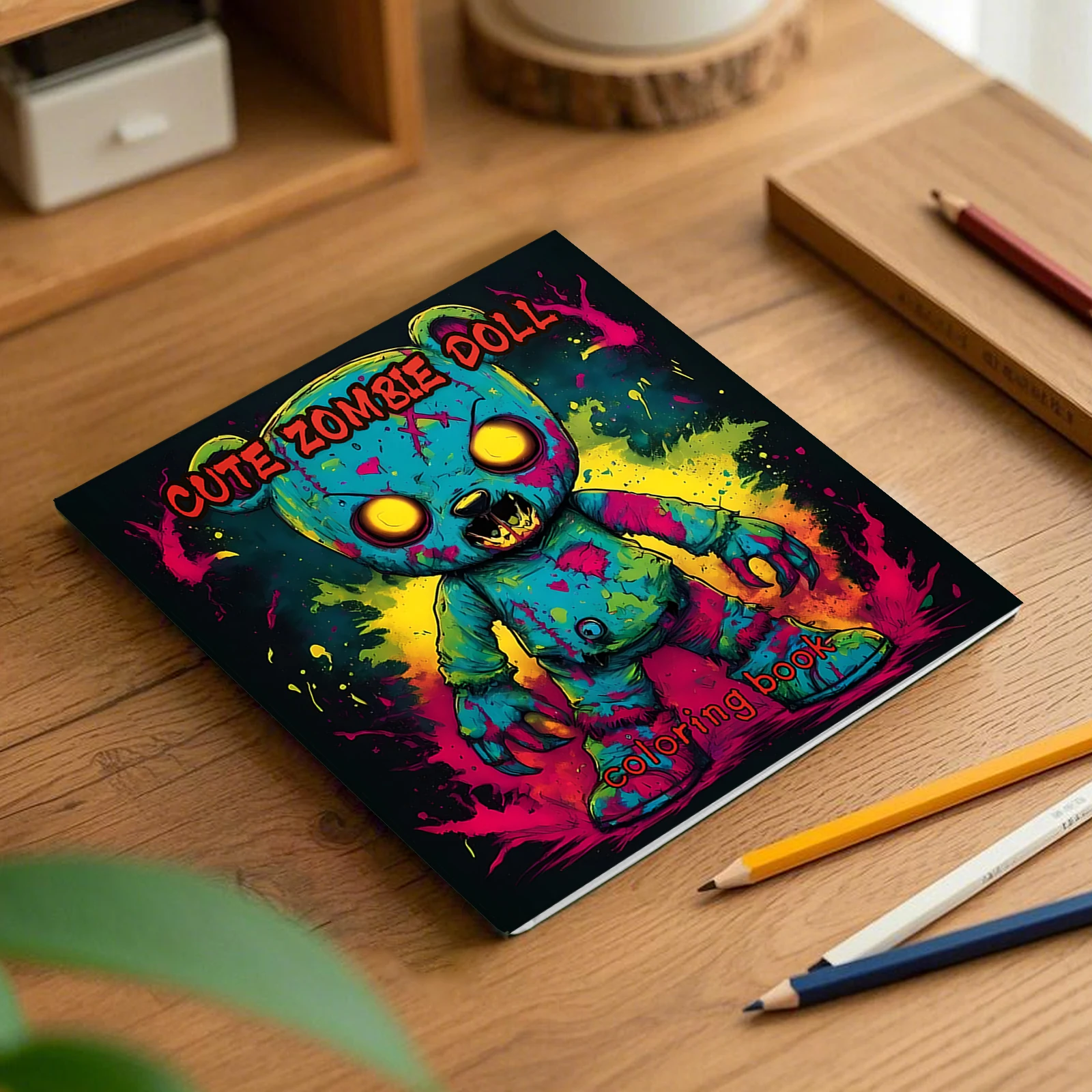 1pc CUTE ZOMBIE DOLL Coloring Book 24 Pages Halloween Adult Picture Book For Kill Time Graffiti Painting Drawing 2