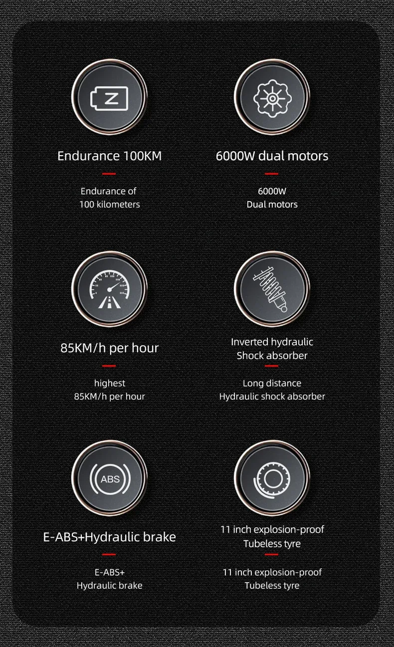 11-inch Explosion-Proof Tire Urban Off-road Electric Skateboard 60V33AH Battery 6000W Motor Dual Electric Scooter Load 400KG