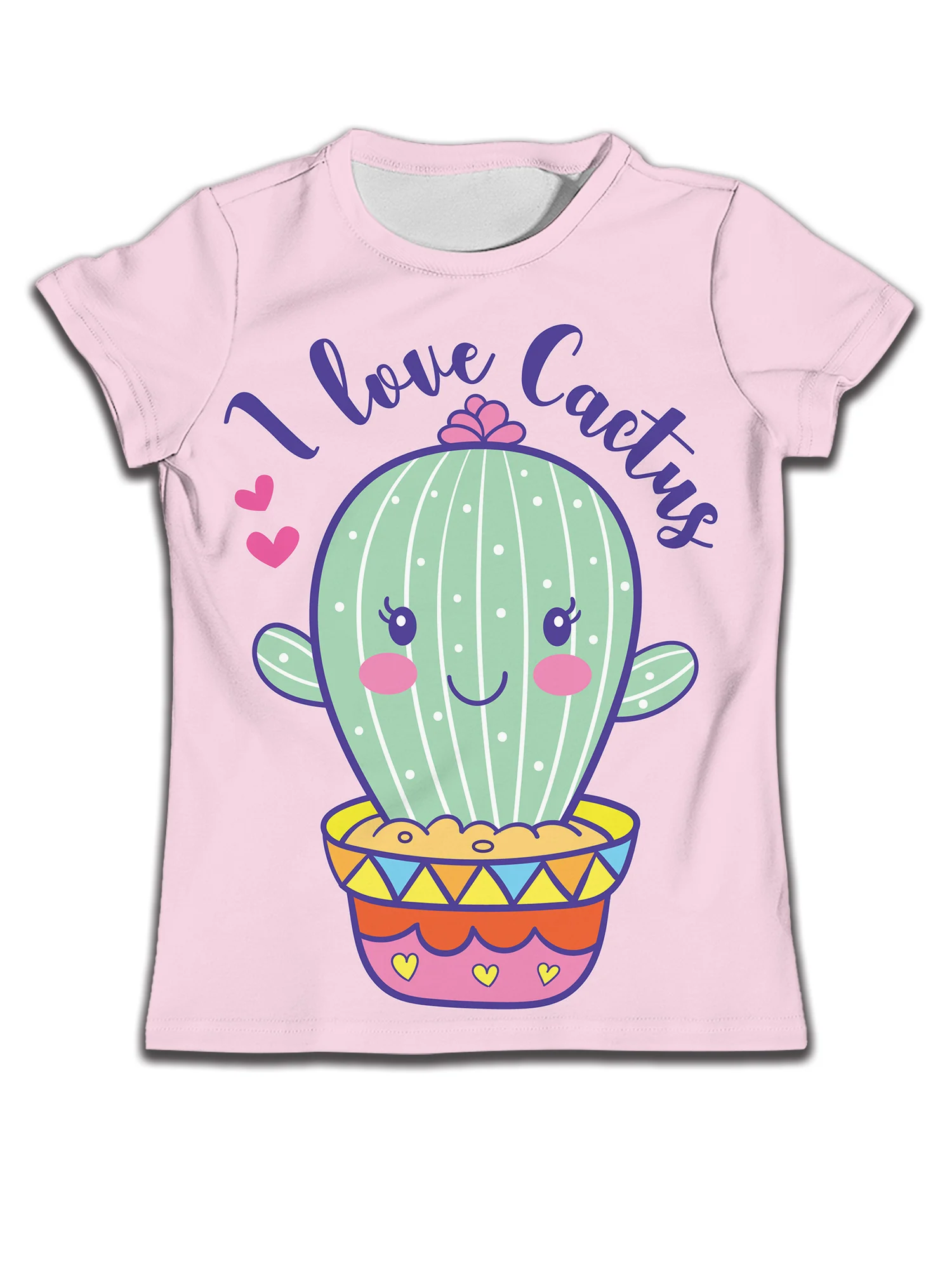 

Girls' Summer Clothes Cactus Shirts Kids T-shirt for Boy Cartoon Casual Top Children Potting 10 Years Boys Wear Pink KID GIRL