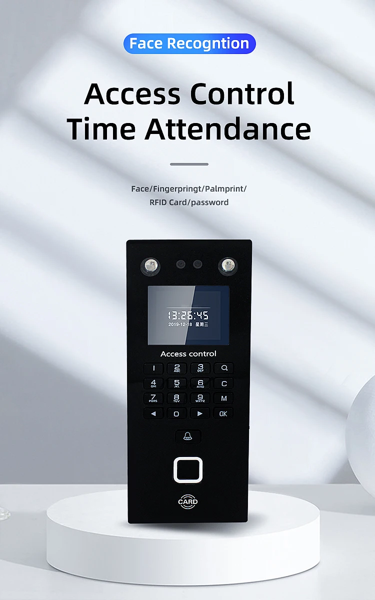 Face Recognition Biometric Fingerprint Time Attendance System Rfid Card+Pin+Palm