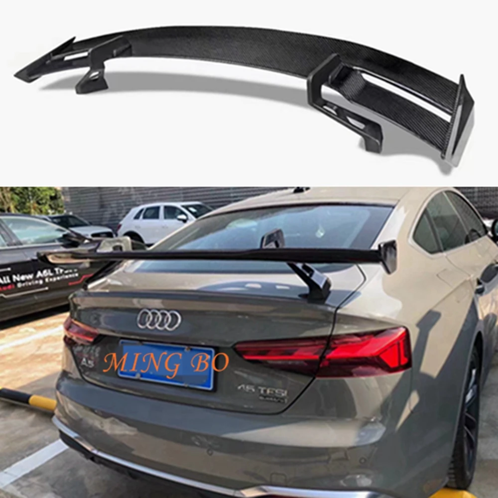 

For Audi A3 S3 A4 A5 A6 A7 TT Tail Boot Lip Wing Spoiler Carbon Fiber Universal Style Rear Trunk Wing Spoiler