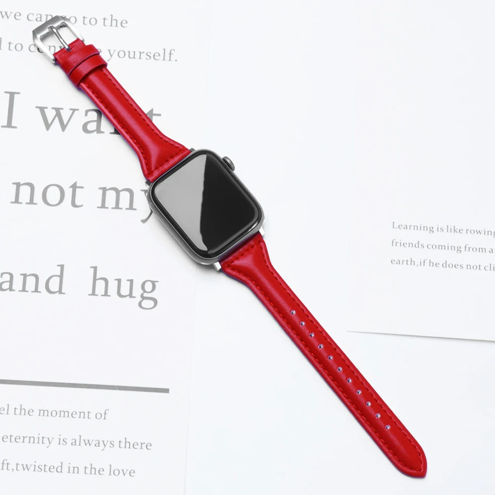 ตัวเลือกสินค้า สายนาฬิกาหนังบางสำหรับ Apple Watch ทุกรุ่น