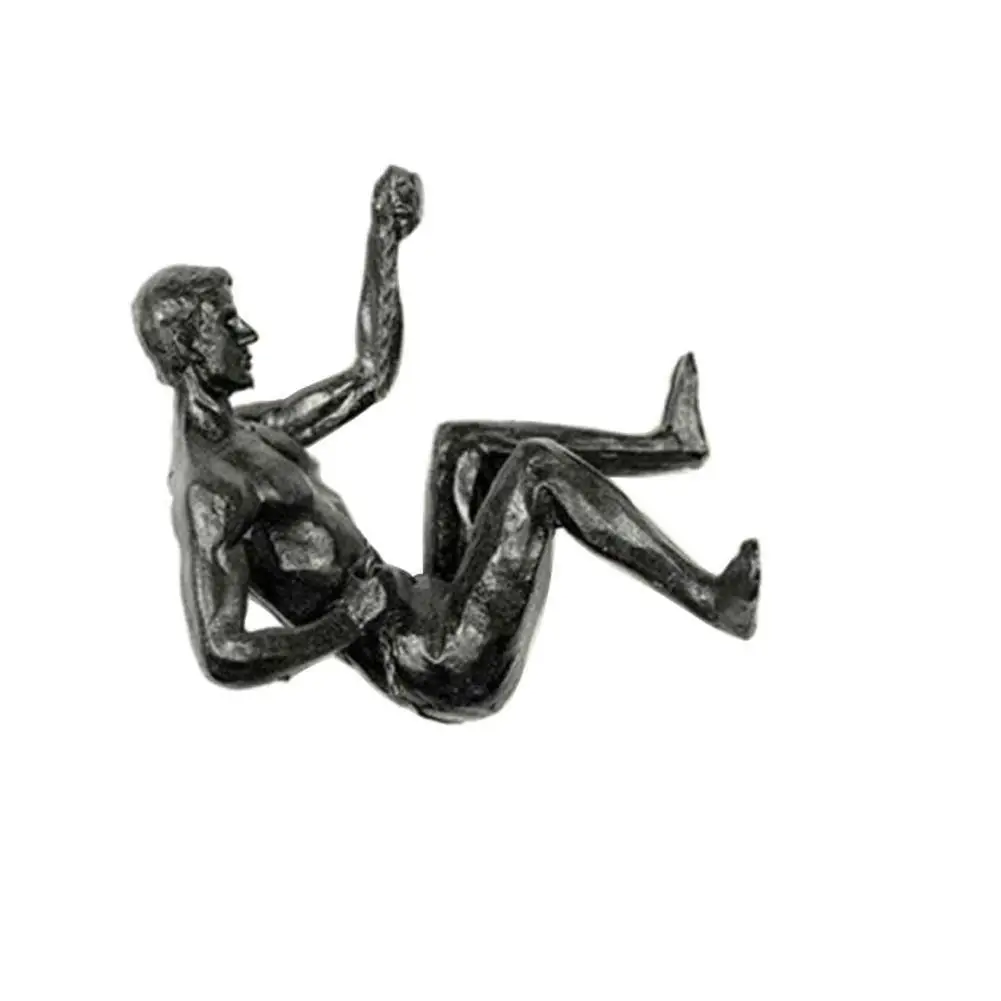 Rock Climber Statue Athlete Rock Climbing Man Resin Wall Hanging Decoration Sculpture Figures