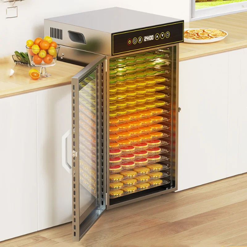 18-Tier Stainless Steel Food Dehydrator Commercial & Home Use Adjustable Energy-Efficient Drying for Fruits/Meat/Herbs