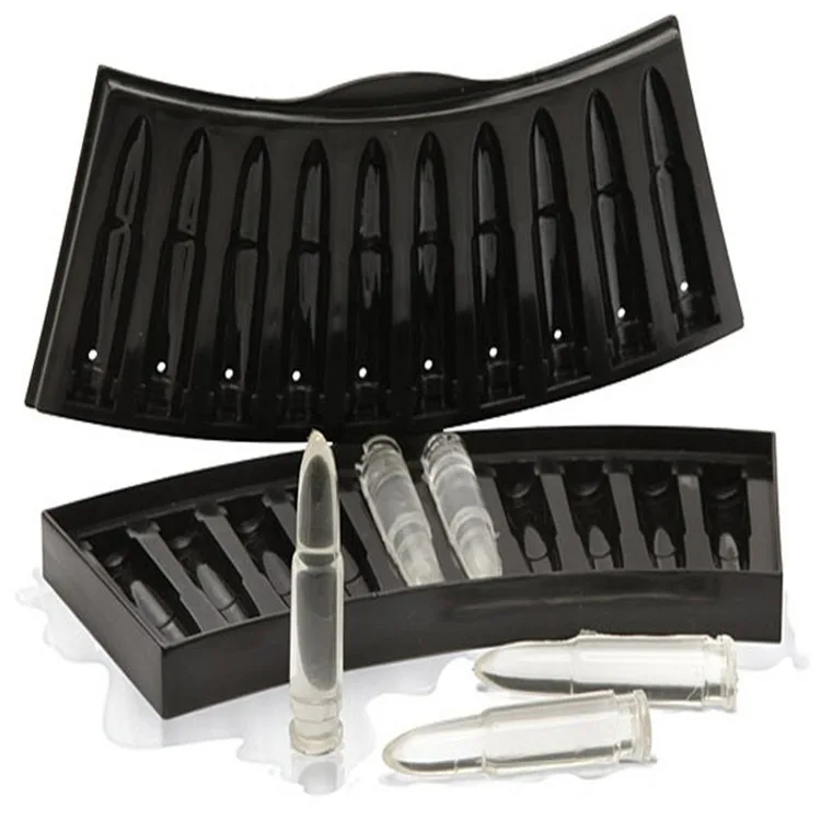 Creative Bullet Shape Ice Cube Mold Silicone Whiskey Ice Tray Reusable Freezer Ice Maker for Cocktail Bar Home
