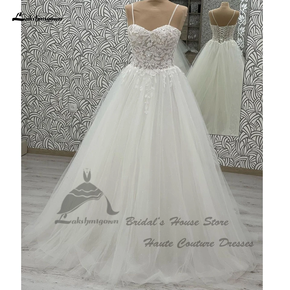 

Lakshmigown блестящие пляжные свадебные платья для невесты Vestidos novias boda 2024 женское свадебное платье со шнуровкой сзади