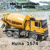 Huina 1574 1:14 10ch Concrete Mixer Truck Remote Control Excavator 2.4g Wireless Remote Control Engineering Truck Toy Gifts 1