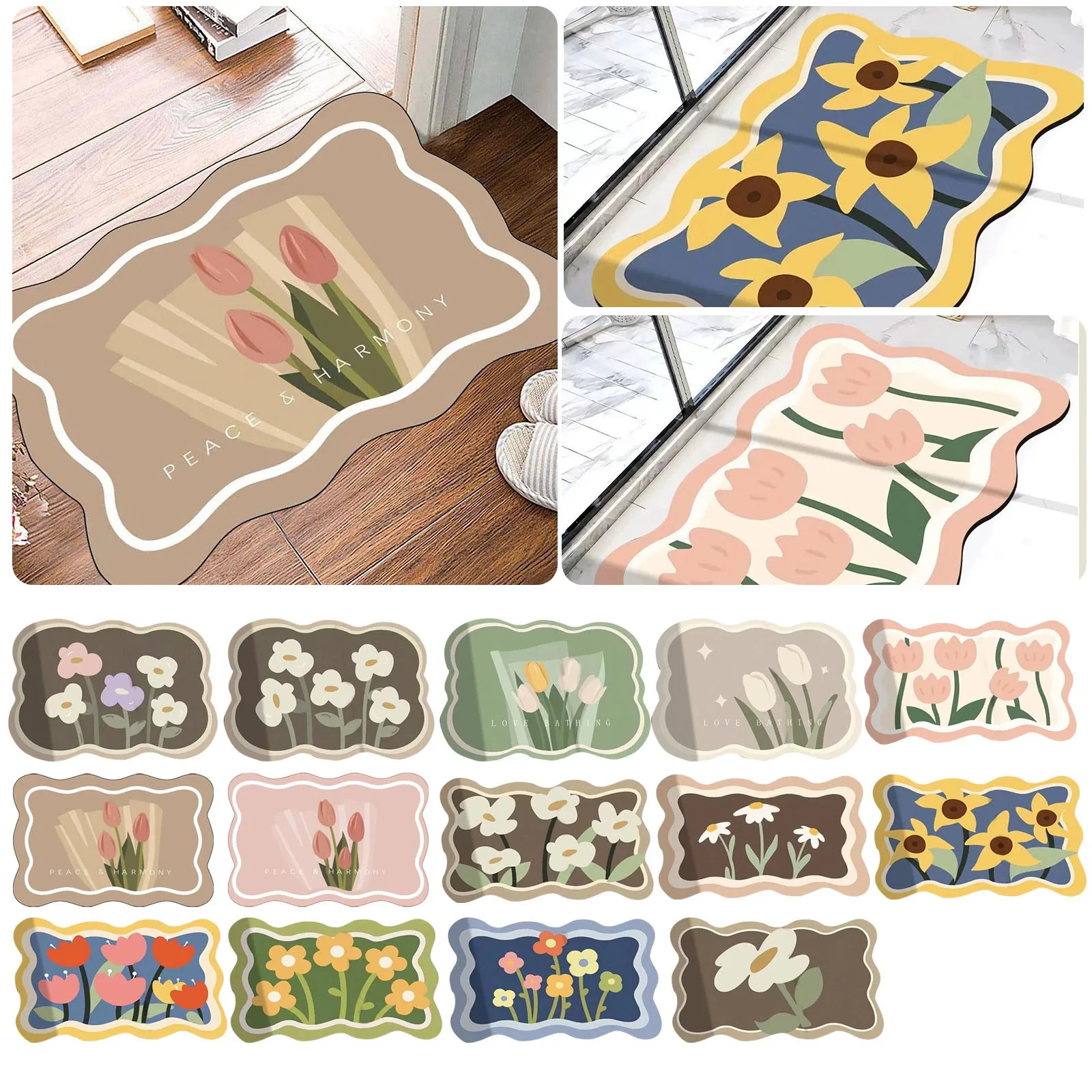 

Набор абсорбирующих ковриков для использования на улице, нескользящий коврик для двери, гостиной, ванной комнаты, 1 шт., для гостиной