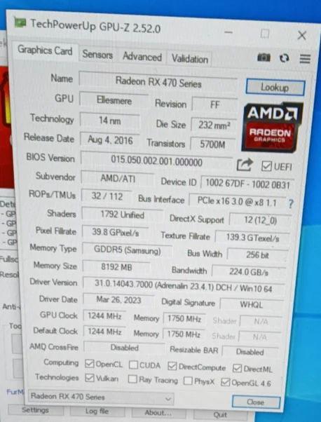 JIESHUO AMD RX 470 8GB 1792SP Video graphics card GDDR5 GPU 256BIT