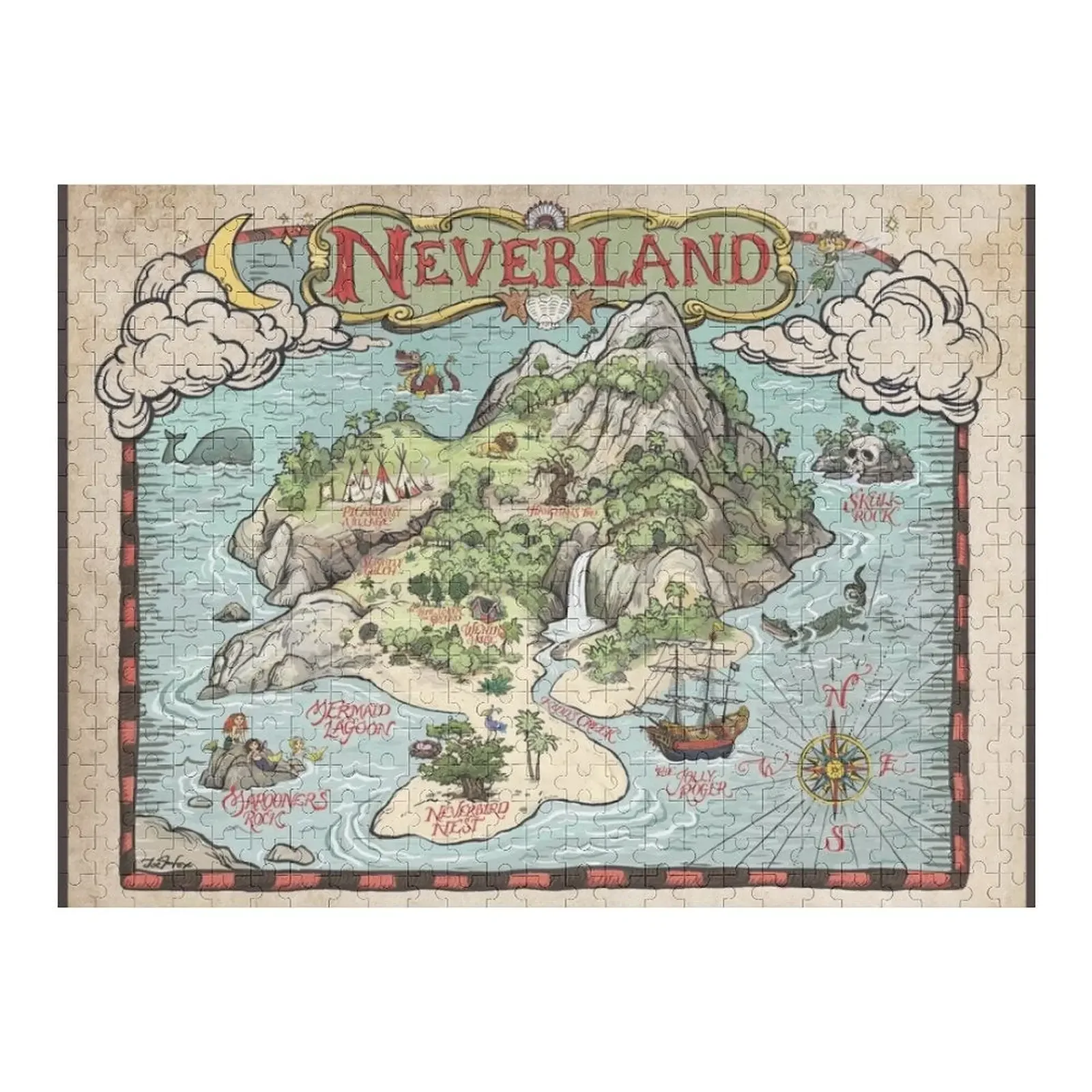 Neverland Map Jigsaw Puzzle Customized Gifts For Kids Photo Custom With Photo Puzzle