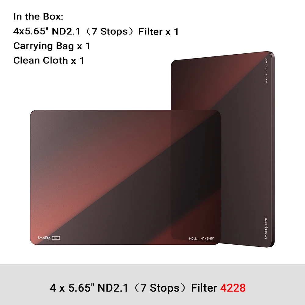 SmallRig 4 x 5.65 ND Filter 0.3 /0.9/1.5/1.8/2.1(1/3/5/6/7 Stop) Waterproof Anti-scratch With 4 x 5.65" For Matte Box System 3
