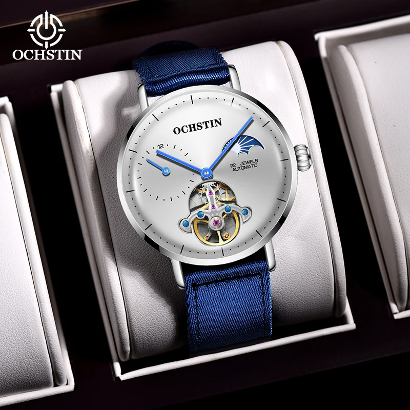ochstin hot model 2024 personalized versatile creative nylon series flywheel mechanical movement men's mechanical watches