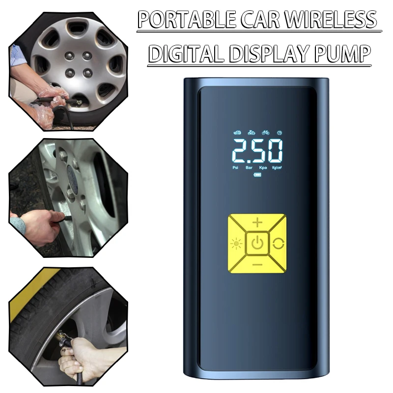 

Portable Car Air Pump 12v 150 PSI Air Compressor Tire Inflator with Mobile Phone Chargeable Fits Car Truck Motorcycle Bicycle