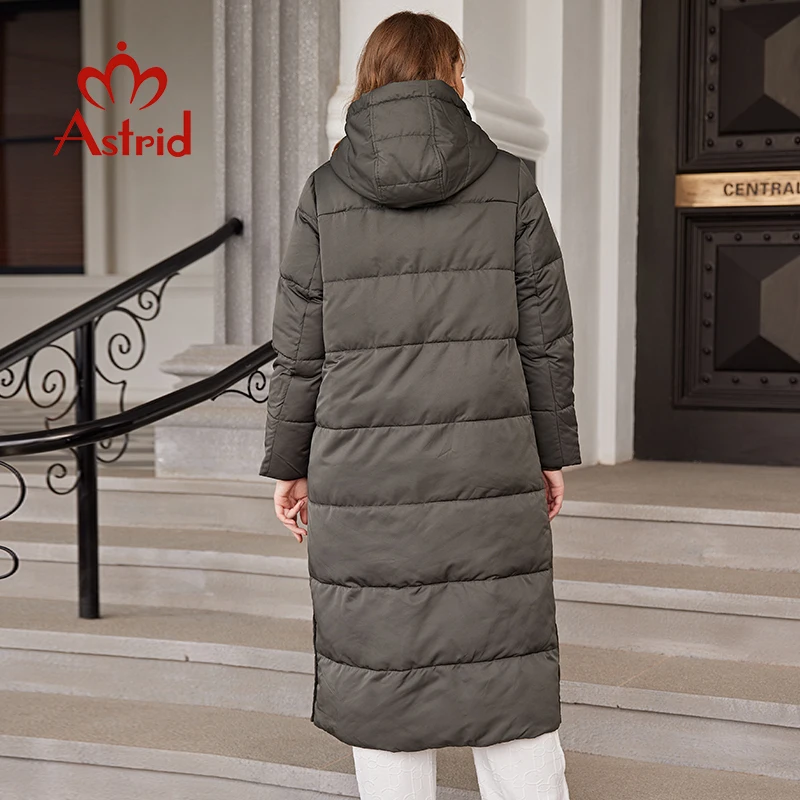 Astrid Winter Jacket Women 2022 Casual Oversize Coat Long Warm Fashion Stitching Oversize Hooded Women's Parka Female Clothing