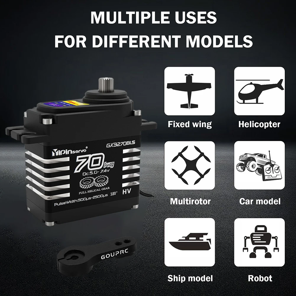70KG Digital Servos 8.4V Oblique Gear Metal Gear Steering Servos for 1/8 1/10 1/12 RC Truck Car Crawler Boat Robot