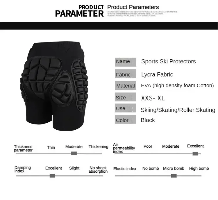 Kids Outdoor Sport Protection Ski Skate Shorts with Hip Pad for Protection protective shorts,hip protective pads