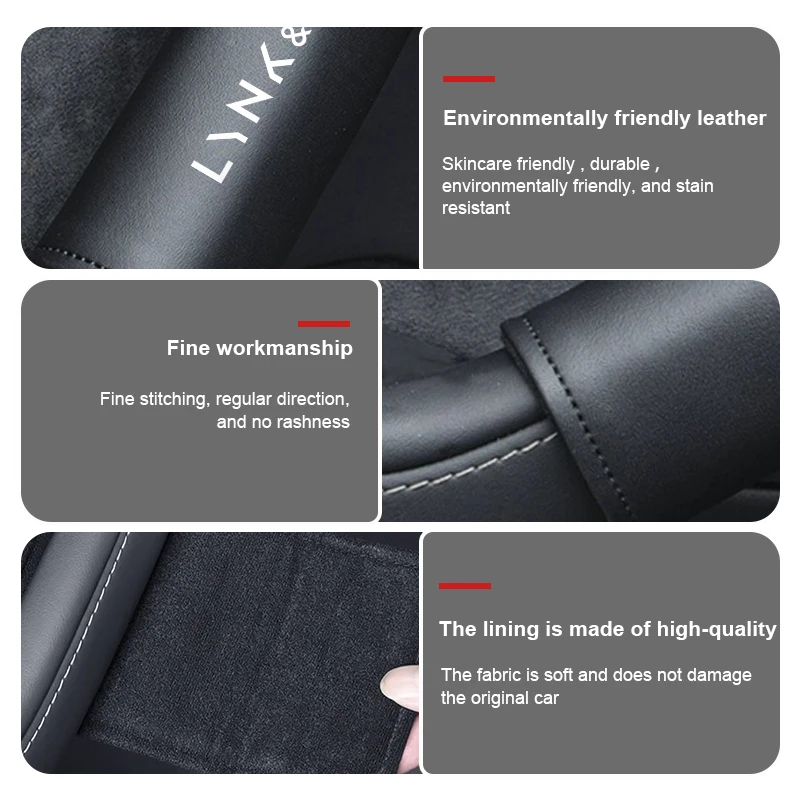LYNK&CO 자동차 인테리어 차량 루프/도어 핸들 가죽 보호 커버 자동차 액세서리 01 05 03 09 02 04 06 07 08 PHEV 09 MHEV
