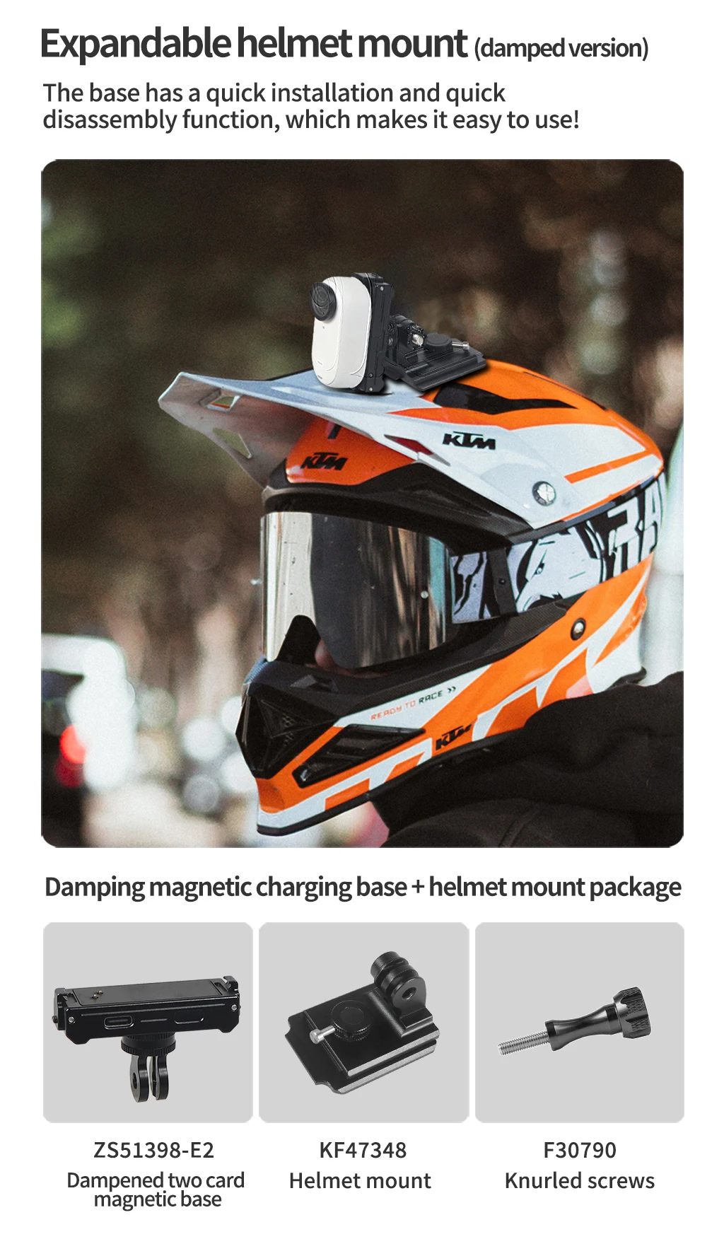 Magnetische Halterung, Schnellverschluss-Stativadapter mit USB-Aufladung für Insta360 GO 3 3S Daumenkamera-Halterung, Magnetfuß – Detail 10