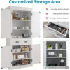 72" Freestanding Kitchen Pantry Storage Cabinet with Doors and Adjustable Shelves,Storage Cupboard with Large Drawer for Kitchen 4