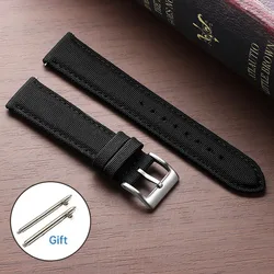 Premium Genuine Sailcloth Waterproof Quick Release Sports Watch Band - 22mm (Black)