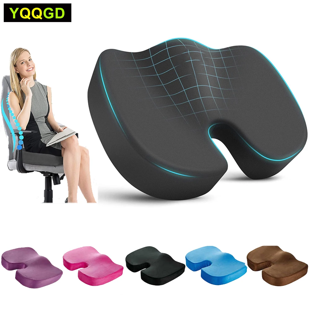 Memory Foam Gel Seat Cushion for Office Chair, Comfort Car Chair Cushion, Desk  Seat Cushion for Tailbone Sciatica Pain Relief - AliExpress